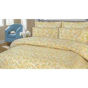  4 Piece Twin Duvet Set Bed in a Bag (Floral Yellow): Duvet 