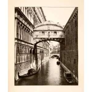  1893 Photogravure Bridge of Sighs Venice Italy 