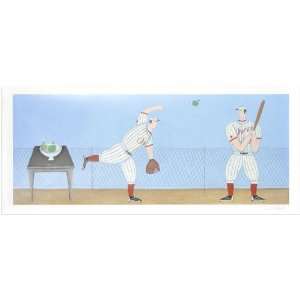    Batting Practice Lithograph by Paula McArdle