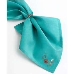  Bardwil for Lenox Chirp Embroidered Aqua Napkin 19 x 19 