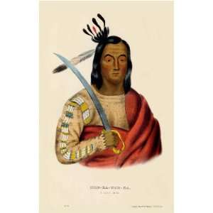   , or The Trembling Earth, a Sioux Warrior McKenney Hall Indian Print