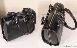 Big Lock key Boston Top Handle Bag Shoulder Handbag Synthetic Leather 