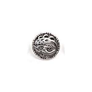  De Tre Bukkene Bruse   Crazy Haired Witch Pewter Button 
