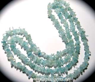 Beautiful 35 Aquamarine Chip Beads necklace  