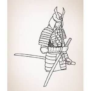   Wall Decal Sticker Samurai Sword Fighter Item828 