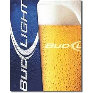  Bud Light Metal Sign   Frosty Glass: Home & Kitchen