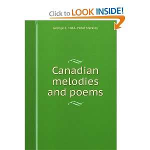  Canadian melodies and poems George E. 1865 1904? Merkley Books
