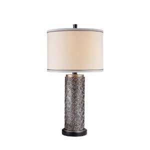   Silver Transitional Transitional Table Lamp with Three Way Swit