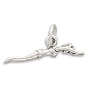  Sterling Silver Swimmer Charm: Jewelry
