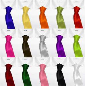 New skinny mens plain necktie color tie (Buy 5 Get 6) N  