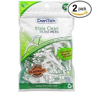  DenTek Triple Clean Floss Picks, Fresh Mint, 90 ct. (PACK 