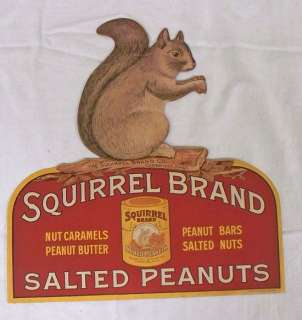   advertising peanut butter salted nuts die cut store sign NR lot  