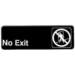   x9 Restaurant Sign, Black, No Exit, Information Sign 