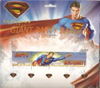 Superman  Party Items Banner,Hats,Napkins,Invitations.  