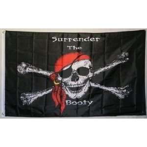   Jolly Roger Red Hat Surrender the Booty Flag 