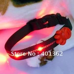  52cm reflective tape white lighted flashing 6 led pet dog 