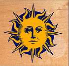   Stampede Wood Mounted Ornamental Rays Sun Solar Face Stamp Light Use
