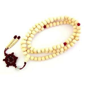10mm 108 White Wood Beads Tibetan Buddhist Prayer Meditation Mala 