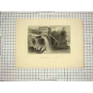    ANTIQUE PRINT c1790 c1900 MILL RIVER BYTOWN CANADA