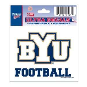 BYU COUGARS 3X4 ULTRA DECAL WINDOW CLING:  Sports 