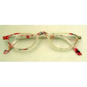  Zoom (C20) White With Pink Design Reading Glasses, +1.50 