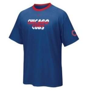  Men`s Chicago Cubs Line Drive Contrast Crew Tshirt Sports 
