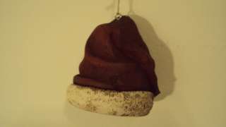 Primitive Santa Hat Ornament MERRY CHRISTMAS TO ALL with a bell, by 