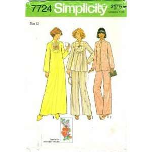  Simplicity 7724 Sewing Pattern Misses Pullover Caftan 