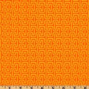  44 Wide Orange Crush Abstract Geo Citrus Fabric By The 