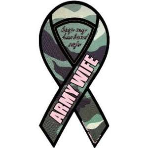 Green Camo Army Wife Ribbon Magnet: Automotive