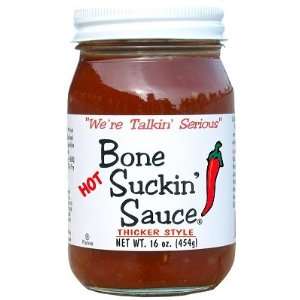  Bone Suckin Hot and Thick Barbecue Sauce, 16oz 