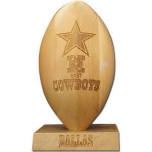   Cowboys Mini Laser Engraved Logo Wood Football: Sports & Outdoors