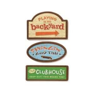  Outdoor Signs 3/Pkg Backyard Fun: Home & Kitchen