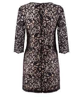 Fall11 Straightcut Black Lace Print Dress XS S M L  