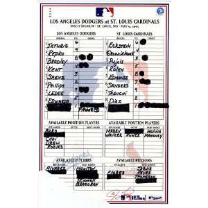   09 2005 Game Used Lineup Card (Jim Tracy Signed): Sports & Outdoors