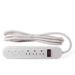 Uninex 10 Ft Power Strip with 6 (Six) Grounded Outlets & Breaker On 