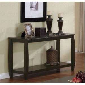  Sofa Table with Open Shelf in Cappuccino Finish
