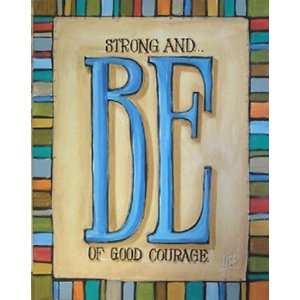  Be Strong Hand Painted Canvas: Home & Kitchen