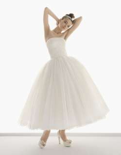   Ivory Short Tulle Cheap Wedding Dress Bridal Gown Size IN STOCK  