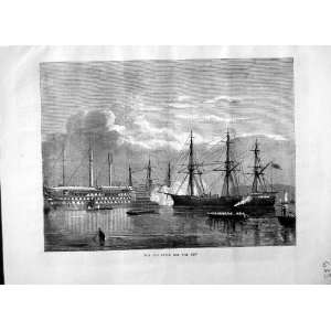  1870 OLD STYLE NEW SHIPS SAILING WAR BOATS OLD PRINT: Home 