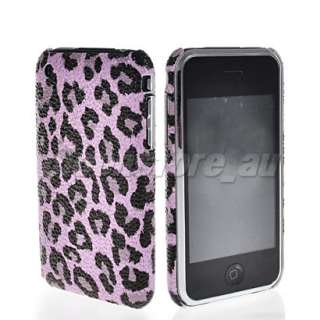 LEOPARD HARD LEATHER RUBBER BACK CASE COVER FOR APPLE IPHONE 3G 3GS 
