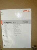 MS 210, 210 C Stihl Chainsaw Parts Manual *New*  