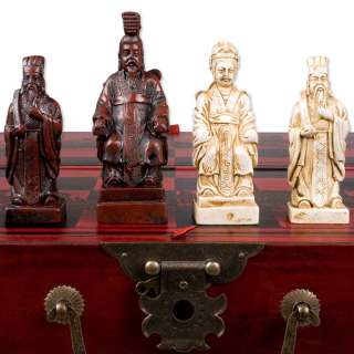 Vintage Style Chess Set w/ Chinese China 8 Immortals  