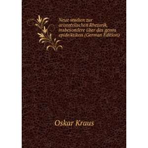   Ã¼ber das genos epideiktikon (German Edition) Oskar Kraus Books