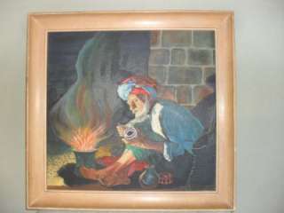 The Old Silversmith   1959 Original Framed Canvas Painting  