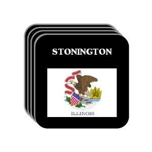  US State Flag   STONINGTON, Illinois (IL) Set of 4 Mini 