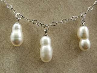   Natural AAA Lovely Baroque Freshwater Pearl Sterling Silver necklace