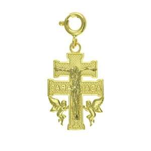  14kt Gold Two Tone Caravaca Crucifix Pendant: Jewelry