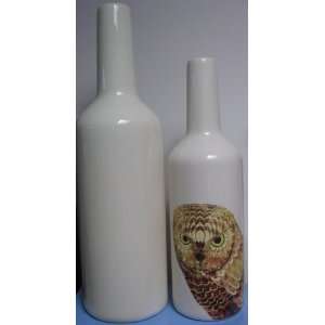Owl Bottle Vase  Md:  Kitchen & Dining