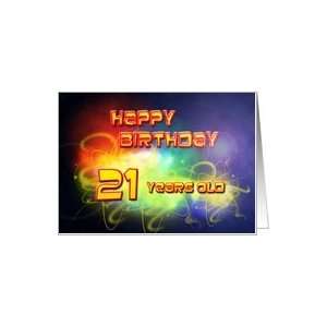   swirling lights Birthday Card, 21 years old Card: Toys & Games